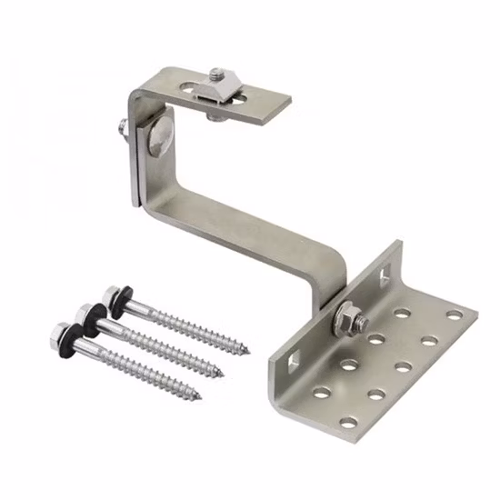 Solar System for Tile Roof Home Solar Power Panel Mounting System C Purlin Bracket with Stainless Steel Hook Solar Energy Aluminium Racking System