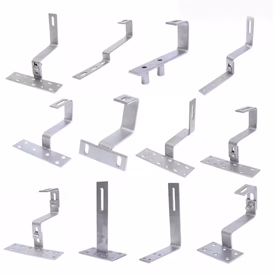 Solar System for Tile Roof Home Solar Power Panel Mounting System C Purlin Bracket with Stainless Steel Hook Solar Energy Aluminium Racking System